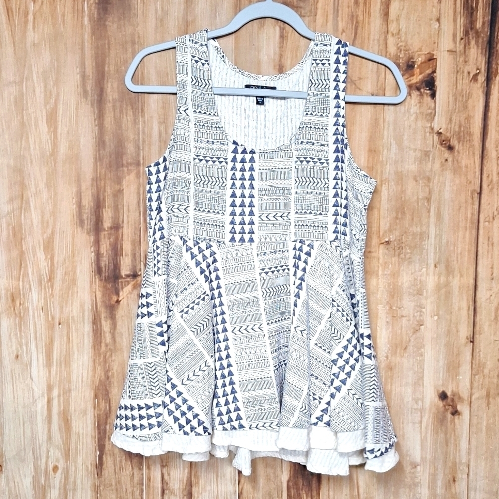 RD & KOKO by Anthropology SIZE SMALL LAYERED TANK Dress Blue and White